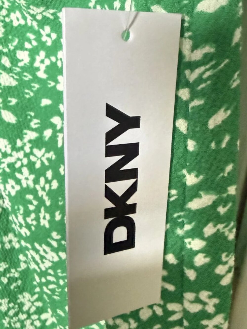 DKNY Floral Print Ruched Front 3/4 Sleeve Green Midi Dress Size 4 - Picture 9 of 14
